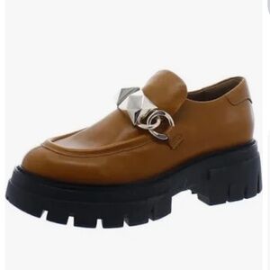 NEW!!! Ash Leroy lug chunky loafers camel / gold buckle